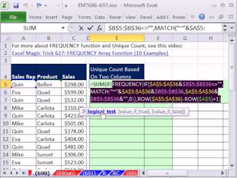 Excel Sihir Numarası 690: Benzersiz Kayıtlar Yatay Olarak 2 Sütunları, Liste Değerlerini Temel Alan Ayıklamak Resim 1