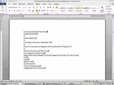 Office 2010 Sınıf #05: Biçimlendirme Kelime, Resim, Gezinti, Seçim Hileler, Yedek Dosyaları Ekle