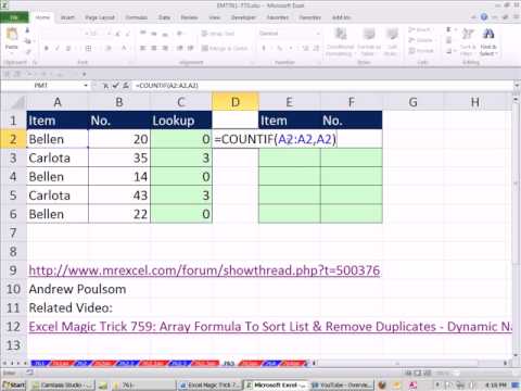 Excel Büyü Hüner 763: Sıralama Kelime (Dahil Olmak Üzere Yineleme) Ve Hulâsa Veri Formül Resim 1