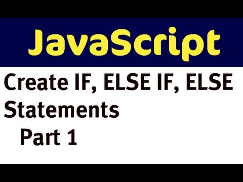 Javascript - If, Else If, Başka (Bölüm 1)