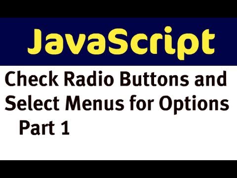 Javascript Kullanarak Denetleme Radyo Düğmeleri Ve Menü - Seçenekleri Bir Ürün (Bölüm 1) İçin