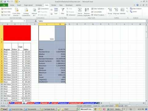 Excel 2010 İstatistik #34: Veri Analizi Eklenti Tanımlayıcı İstatistik Aracı