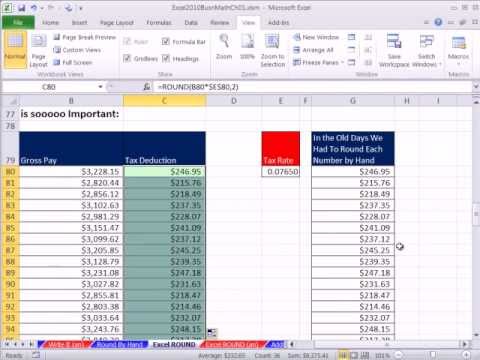 Excel 2010 İş Matematik 11: El Ve Amazing Yuvarlak İşlev Tarafından Yuvarlak! Resim 1