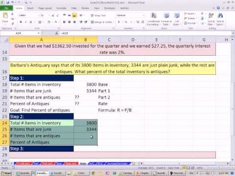 Excel 2010 İş Matematik 29: Oranı = Bölümü/bankası Resim 1