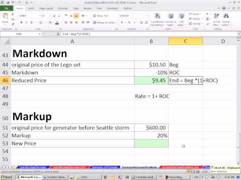 Excel 2010 İş Matematik 33: İşaretleme Ve Etiketleme Hesaplamalar