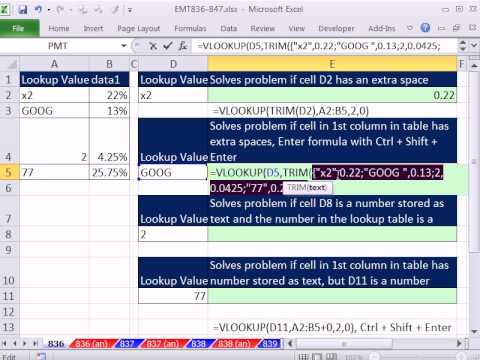 Excel Sihir Numarası 836: Düşeyara Arama Değeri Değil Eşleşen Değer 1 Sütun (4 Örnekler)