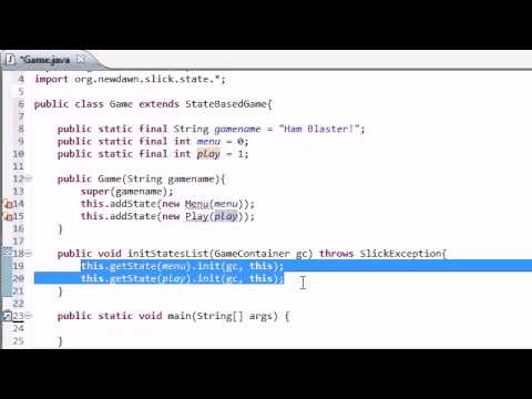 Java Oyun Geliştirme Slick - 5 - İnitstateslist Yöntemi İle