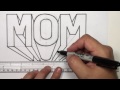 Hız Çizim Sürüm - Nasıl 3D Blok Harfler Anne Beraberlik İçin Resim 3