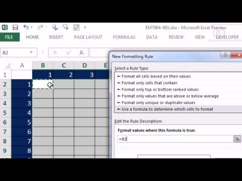 Excel Sihir Numarası 965: Yeşil Doğru Çarpım Tablosu Cevap İçin Koşullu Biçimlendirme
