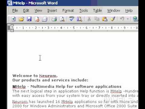 Belgeyi Web Sayfası Olarak Microsoft Office Word 2003 Önizleme