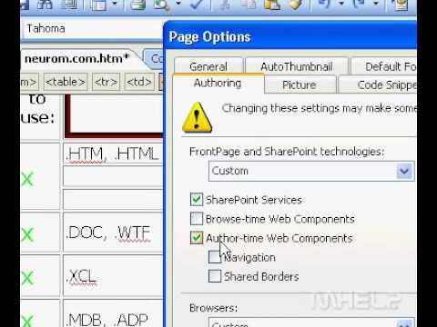 Frontpage Web Bileşenleri Açmak Veya Kapatmak İçin Destek Microsoft Office Frontpage 2003 Açmak Resim 1