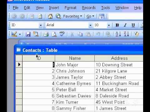 Microsoft Office 2003 Donma Erişmek Ve Veri Sayfasındaki Sütunları Çöz