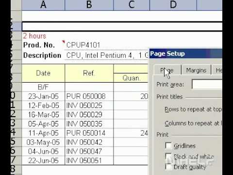 Microsoft Office Excel 2003 Baskı Satır Ve Sütun Başlıkları