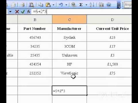 Microsoft Office Excel 2003 Girin Bir Formül Resim 1