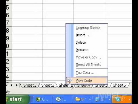Microsoft Office Excel 2003 Select Bir Veya Birden Çok Çalışma Sayfası