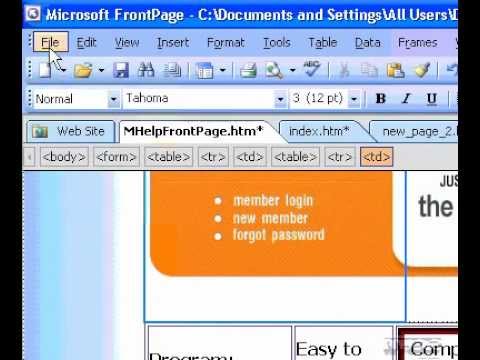 Microsoft Office Frontpage 2003 Bir Çerçeveler Sayfası Oluşturma Resim 1
