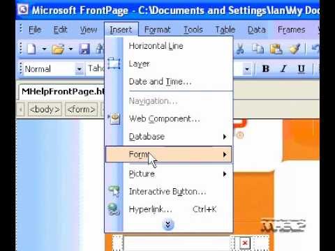 Microsoft Office Frontpage 2003 Bir Form Alanı İçin Klavye Kısayolu Ayarlama Resim 1