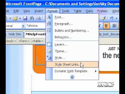 Microsoft Office Frontpage 2003 Dış Geçişli Stil Sayfasına Bağlanma