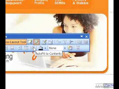 Microsoft Office Frontpage 2003 Eklentisi Bir Hücre İçin Bir Düzen Tablosu