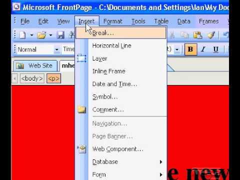 Microsoft Office Frontpage 2003 Kategorilere Göre Bir İçindekiler Tablosu Oluşturma