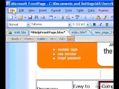 Microsoft Office Frontpage 2003 Yeni Bir Web Sayfası Oluşturma Resim 1