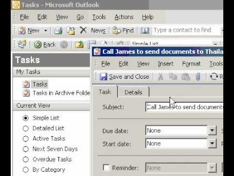 Microsoft Office Outlook 2003 Bir Görev İçin Bir Durum Raporu Gönder