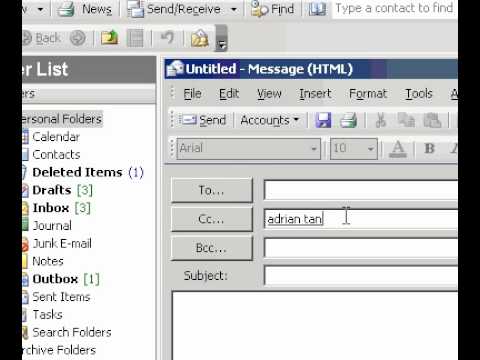 Microsoft Office Outlook 2003 Cc