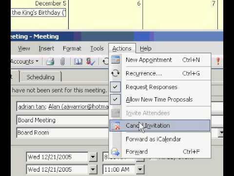 Microsoft Office Outlook 2003 İptal Bir Toplantı Resim 1