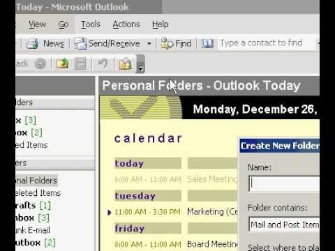 Microsoft Office Outlook 2003 Oluşturmak Bir Klasörü Resim 1