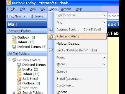 Microsoft Office Outlook 2003 Silin İletileri Önemsiz E-Posta Klasörüne Taşımak Yerine