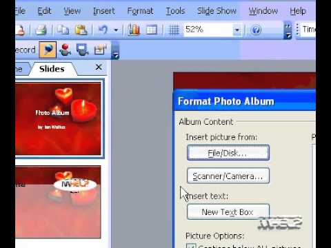 Microsoft Office Powerpoint 2003 Döndürmek Bir Resim Fotoğraf Albümü