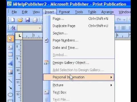 Microsoft Office Publisher 2003 Bir Yayına Kişisel Bilgi Bileşeni Ekleme Resim 1