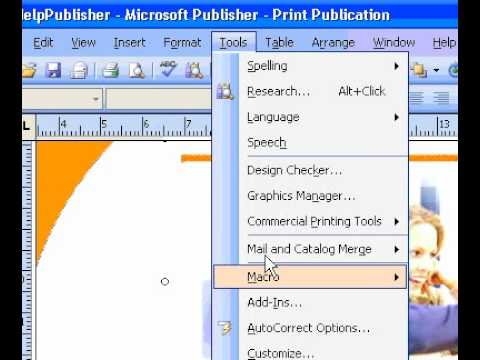 Microsoft Office Publisher 2003 Değişiklik Sürükleme Uzaklığını Resim 1