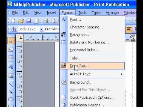 Microsoft Office Publisher 2003 İçin Metni Büyük Harf Ekleme