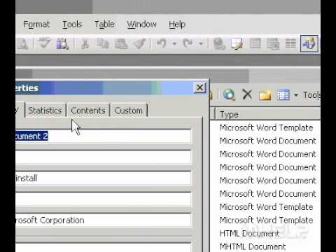 Microsoft Office Word 2003 Ayarla Veya Açık Değil Bir Belgedeki Dosya Özelliklerini Değiştirme