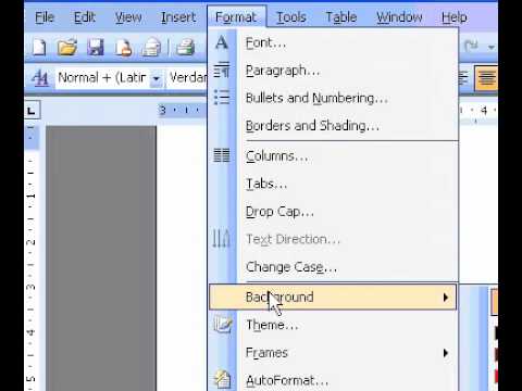Microsoft Office Word 2003 Belge Arka Planını Değiştirmek