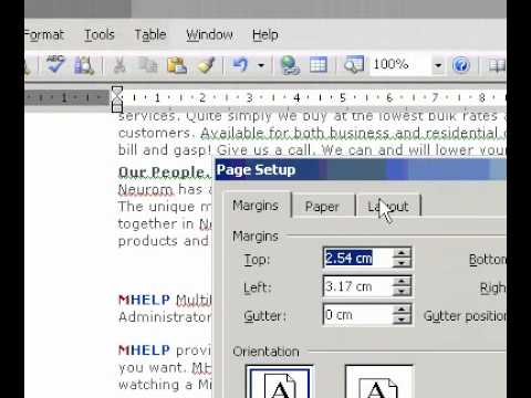 Microsoft Office Word 2003 Değişiklik Bölüm Türünü Kırmak