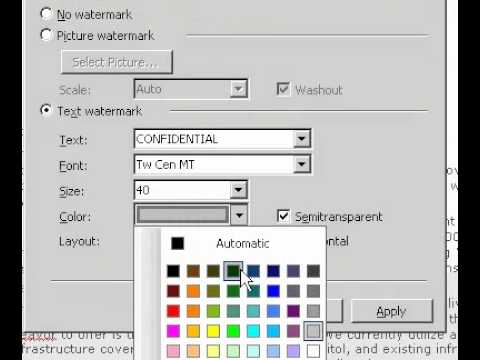 Microsoft Office Word 2003 Eklentisi Bir Metin Filigran Yazdırılmış Bir Belgeye