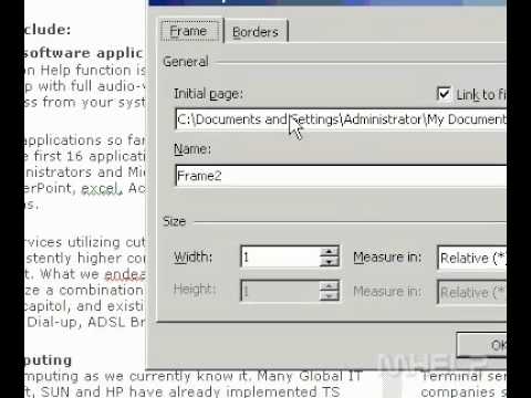 Microsoft Office Word 2003 Göster Veya Gizle Web Çerçeve Kenarlıkları