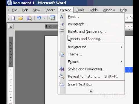 Microsoft Office Word 2003'ü Kaldırmanız Gölgelendirmesini Metin Veya Tablolar