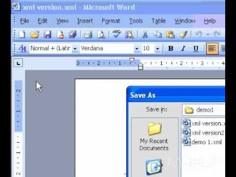 Microsoft Office Word 2003'ü Kaydettikten Belgeyi Xml Dosyası Olarak Resim 1