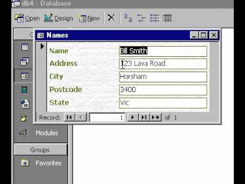 Microsoft Office Access 2000 Açılış Bir Formu
