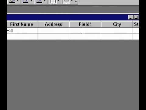 Microsoft Office Access 2000 Ekleyerek Bir Alan