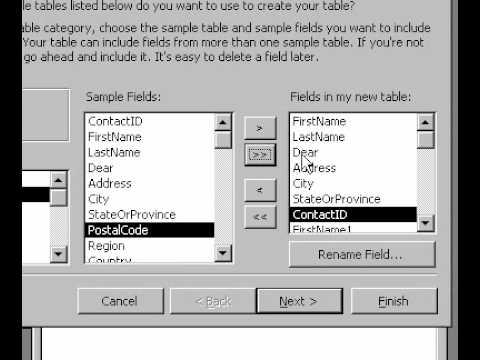 Microsoft Office Access 2000 Oluşturma Tablo Sihirbazı'nı Kullanarak Bir Tablo