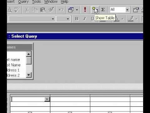 Microsoft Office Access 2000 Oluşturma Tasarım Görünümünde Bir Sorgu