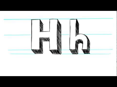 Nasıl 3D Harfleri H - Büyük Harf H Ve 90 Saniye İçinde Küçük H Beraberlik İçin