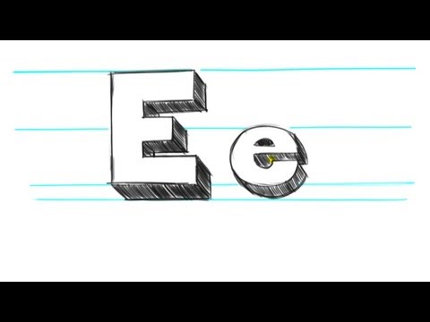 Nasıl 3D Mektuplar E - Draw Büyük E Ve Küçük Harf E 90 Saniye İçinde Resim 1
