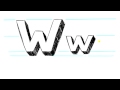 Nasıl 3D Mektuplar W - Draw 90 Saniye İçinde Büyük Harf W Ve Küçük Harf W Resim 4