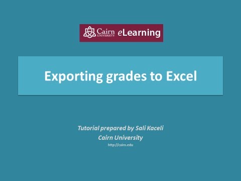 Sınıflarda Öğrenim (Moodle 2.3) Yedek Olarak Veya Akreditasyon Amaçlar İçin Excel'e Vermek