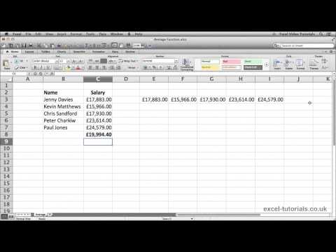 Microsoft Excel Eğitimi: Ortalama İşlevi
